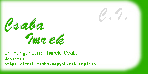 csaba imrek business card